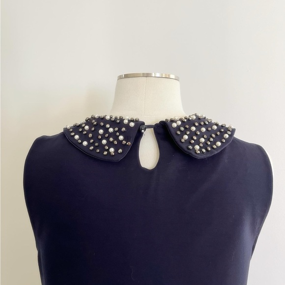 PHILOSOPHY navy knit shift with jewel collar NWOT - Picture 4 of 6